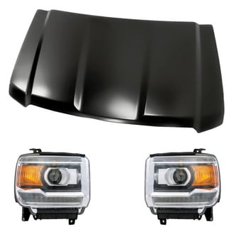 Replacement - 3-Piece Kit (Driver and Passenger Side Headlights, Hood Panel)