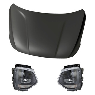 Replacement - 3-Piece Kit (Driver and Passenger Side Headlights, Hood Panel) (CAPA Certified)