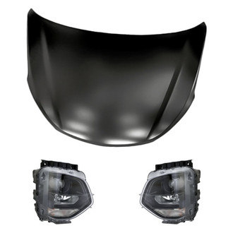 Replacement - 3-Piece Kit (Driver and Passenger Side Headlights, Hood Panel) (CAPA Certified)