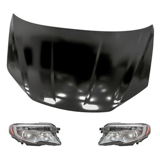 Replacement - 3-Piece Kit (Driver and Passenger Side Headlights, Hood Panel) (CAPA Certified)