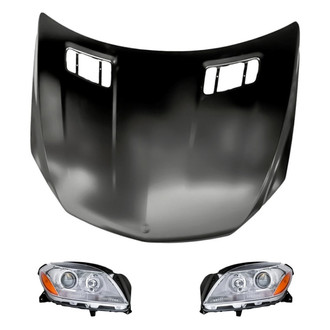 Replacement - 3-Piece Kit (Driver and Passenger Side Headlights, Hood Panel) (CAPA Certified)