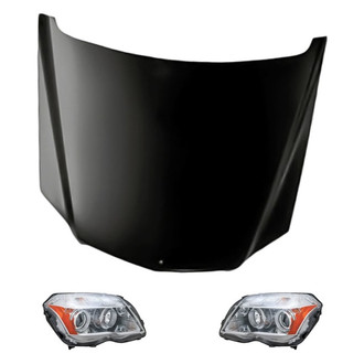 Replacement - 3-Piece Kit (Driver and Passenger Side Headlights, Hood Panel) (CAPA Certified)