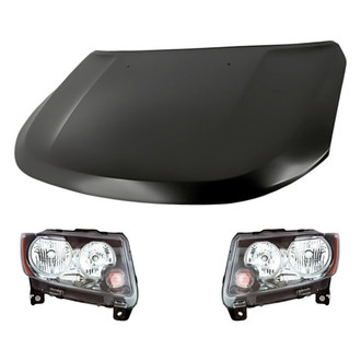 Replacement - 3-Piece Kit (Driver and Passenger Side Headlights, Hood Panel)
