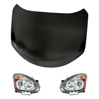 Replacement - 3-Piece Kit (Driver and Passenger Side Headlights, Hood Panel) (CAPA Certified)