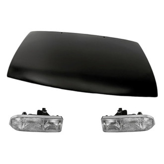 Replacement - 3-Piece Kit (Driver and Passenger Side Headlights, Hood Panel) (CAPA Certified)