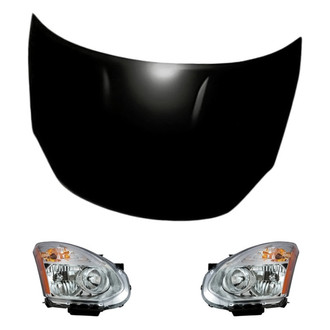 Replacement - 3-Piece Kit (Driver and Passenger Side Headlights, Hood Panel) (CAPA Certified)