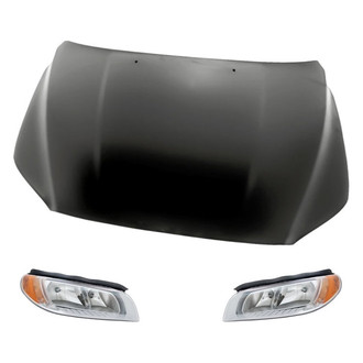 Replacement - 3-Piece Kit (Driver and Passenger Side Headlights, Hood Panel) (CAPA Certified)