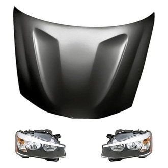 Replacement - 3-Piece Kit (Driver and Passenger Side Headlights, Hood Panel)