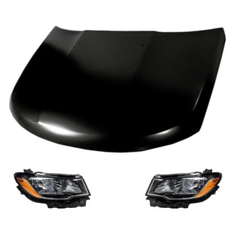 Replacement - 3-Piece Kit (Driver and Passenger Side Headlights, Hood Panel) (CAPA Certified)
