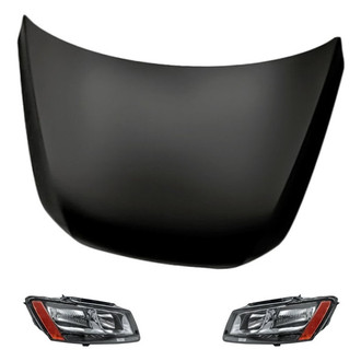 Replacement - 3-Piece Kit (Driver and Passenger Side Headlights, Hood Panel) (CAPA Certified)