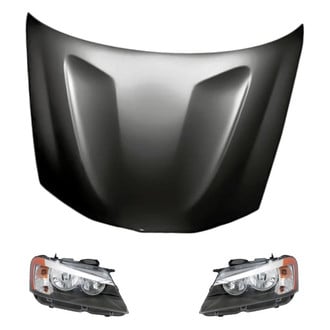 Replacement - 3-Piece Kit (Driver and Passenger Side Headlights, Hood Panel) (CAPA Certified)