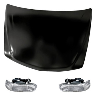Replacement - 3-Piece Kit (Driver and Passenger Side Headlights, Hood Panel) (CAPA Certified)