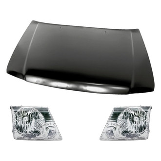 Replacement - 3-Piece Kit (Driver and Passenger Side Headlights, Hood Panel)