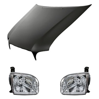 Replacement - 3-Piece Kit (Driver and Passenger Side Headlights, Hood Panel) (CAPA Certified)