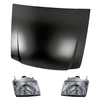 Replacement - 3-Piece Kit (Driver and Passenger Side Headlights, Hood Panel)
