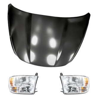 Replacement - 3-Piece Kit (Driver and Passenger Side Headlights, Hood Panel)
