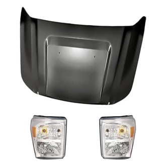 Replacement - 3-Piece Kit (Driver and Passenger Side Headlights, Hood Panel) (CAPA Certified)