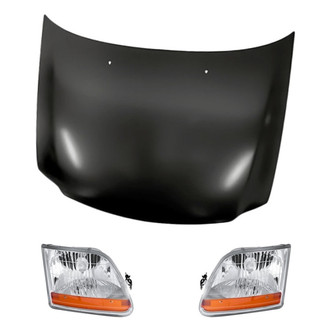 Replacement - 3-Piece Kit (Driver and Passenger Side Headlights, Hood Panel)