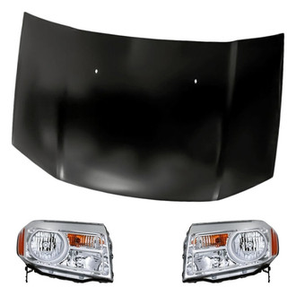 Replacement - 3-Piece Kit (Driver and Passenger Side Headlights, Hood Panel)