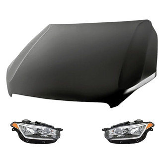 Replacement - 3-Piece Kit (Driver and Passenger Side Headlights, Hood Panel) (CAPA Certified)