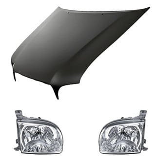 Replacement - 3-Piece Kit (Driver and Passenger Side Headlights, Hood Panel) (CAPA Certified)