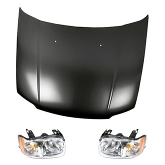 Replacement - 3-Piece Kit (Driver and Passenger Side Headlights, Hood Panel)