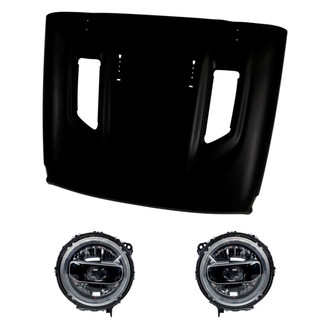 Replacement - 3-Piece Kit (Driver and Passenger Side Headlights, Hood Panel) (CAPA Certified)