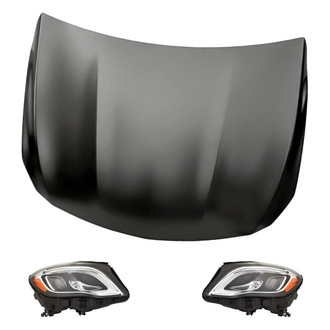 Replacement - 3-Piece Kit (Driver and Passenger Side Headlights, Hood Panel) (CAPA Certified)