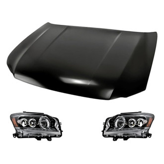 Replacement - 3-Piece Kit (Driver and Passenger Side Headlights, Hood Panel)