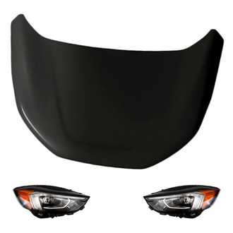 Replacement - 3-Piece Kit (Driver and Passenger Side Headlights, Hood Panel) (CAPA Certified)