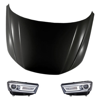 Replacement - 3-Piece Kit (Driver and Passenger Side Headlights, Hood Panel)