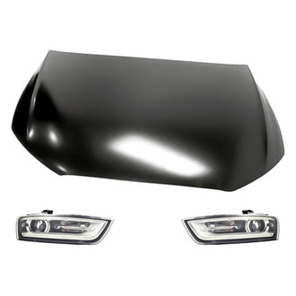 Replacement - 3-Piece Kit (Driver and Passenger Side Headlight Lenses and Housings, Hood Panel) (Standard Line)