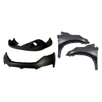 Replacement - 4-Piece (Front Upper and Lower Bumper Cover, Front Driver and Passenger Side Fender) (Standard Line)