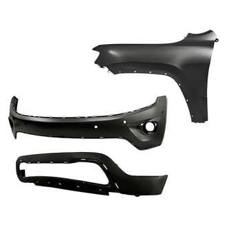 Replacement - 3-Piece (Front Upper and Lower Bumper Cover, Front Driver Side Fender) (CAPA Certified)