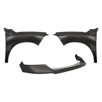 Replacement - 3-Piece (Front Upper Bumper Cover, Front Driver and Passenger Side Fender)