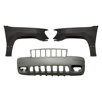 Replacement - 3-Piece (Front Bumper Cover, Front Driver and Passenger Side Fender) (Standard Line)