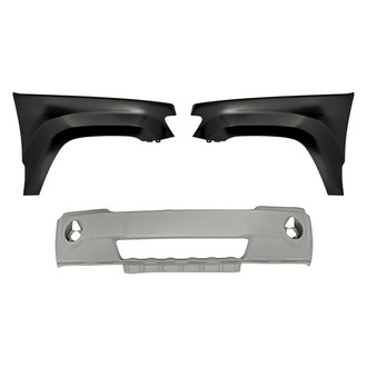 Replacement - 3-Piece (Front Bumper Cover, Front Driver and Passenger Side Fender) (Standard Line)