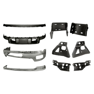 Replacement - 10-Piece (Front Bumper Face Bar, Front Lower Bumper Air Deflector, Front Lower Bumper Valance, Front Bumper Impact Bar Bracket, Front Support Bracket, Front Upper Bumper Cover) (Standard Line)