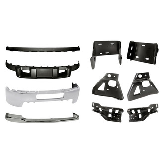 Replacement - 10-Piece (Front Bumper Face Bar, Front Lower Bumper Air Deflector, Front Lower Bumper Valance, Front Bumper Impact Bar Bracket, Front Support Bracket, Front Upper Bumper Cover) (Standard Line)