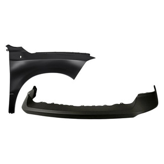 Replacement - 2-Piece (Front Upper Bumper Cover, Front Passenger Side Fender) (CAPA Certified)