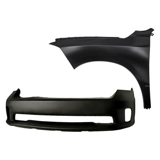 Replacement - 2-Piece (Front Bumper Cover, Front Driver Side Fender) (Standard Line)