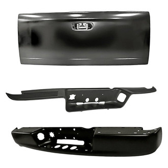 Replacement - 3-Piece (Rear Bumper Face Bar, Tailgate, Rear Bumper Step Pad) (Standard Line)