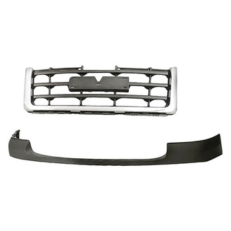 Replacement - 2-Piece (Front Upper Bumper Cover, Grille) (Standard Line)