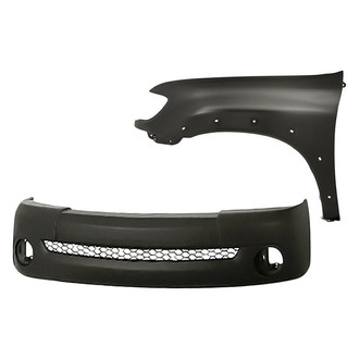 Replacement - 2-Piece (Front Bumper Cover, Front Driver Side Fender) (Standard Line)