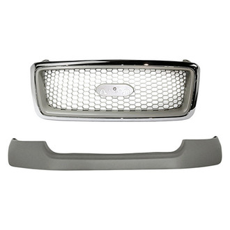Replacement - 2-Piece (Front Upper Bumper Cover, Grille) (Standard Line)