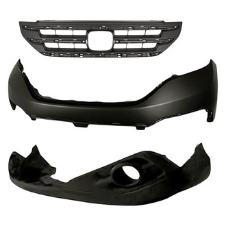 Replacement - 3-Piece (Front Upper and Lower Bumper Cover, Grille) (CAPA Certified)
