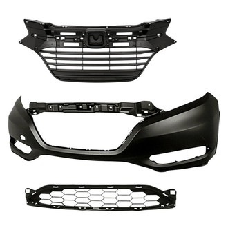 Replacement - 3-Piece (Front Bumper Cover, Grille, Front Bumper Grille) (CAPA Certified)
