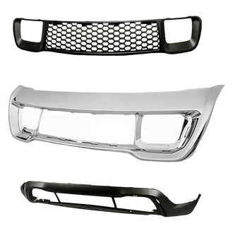 Replacement - 3-Piece (Front Lower Bumper Cover, Front Bumper Grille, Grille Frame) (CAPA Certified)