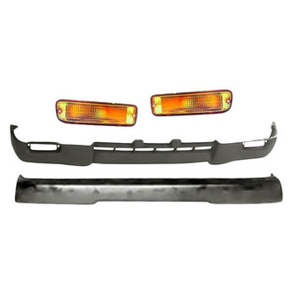 Replacement - 4-Piece (Front Bumper, Front Bumper Valance, Front Driver and Passenger Side Turn Signal/Parking Light) (Standard Line)