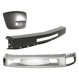 Replacement - 3-Piece (Front Bumper Face Bar, Front Bumper Deflector, Front Driver Side Bumper End) (Standard Line)